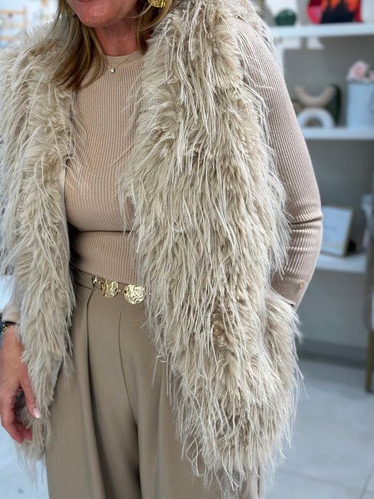 Gilet foufou beige