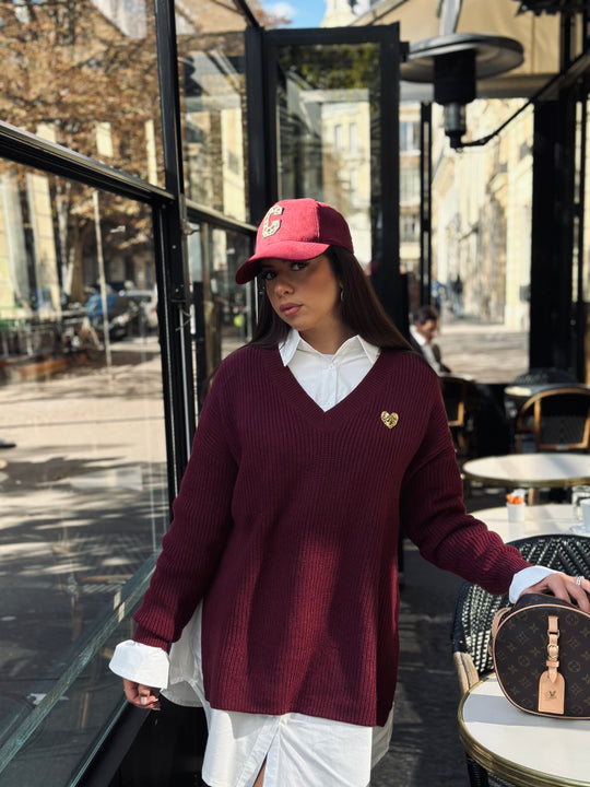 Pull Loose bordeaux