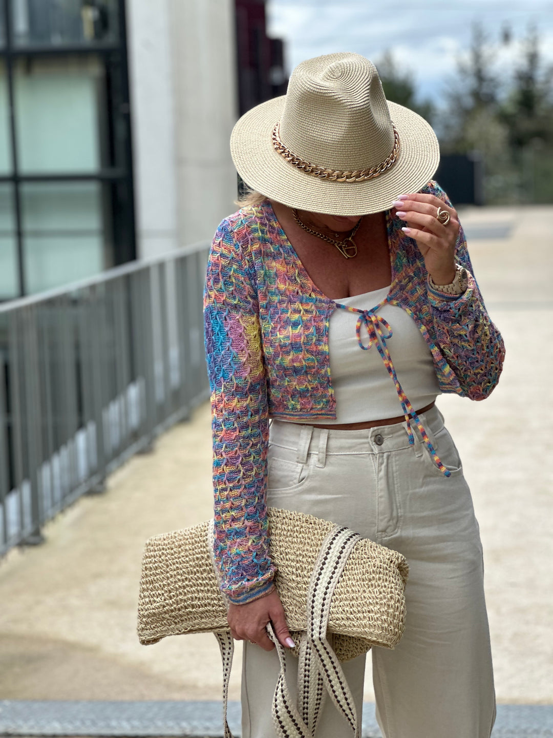 Gilet crochet multicolor Eva