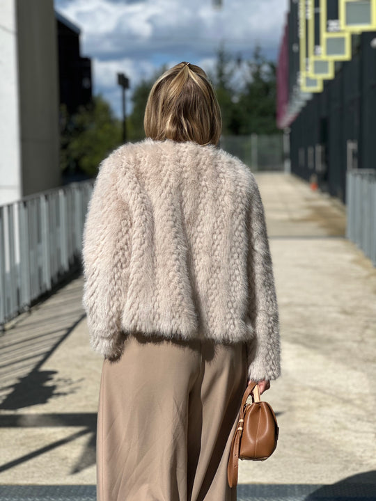 Veste fourrure beige Emma