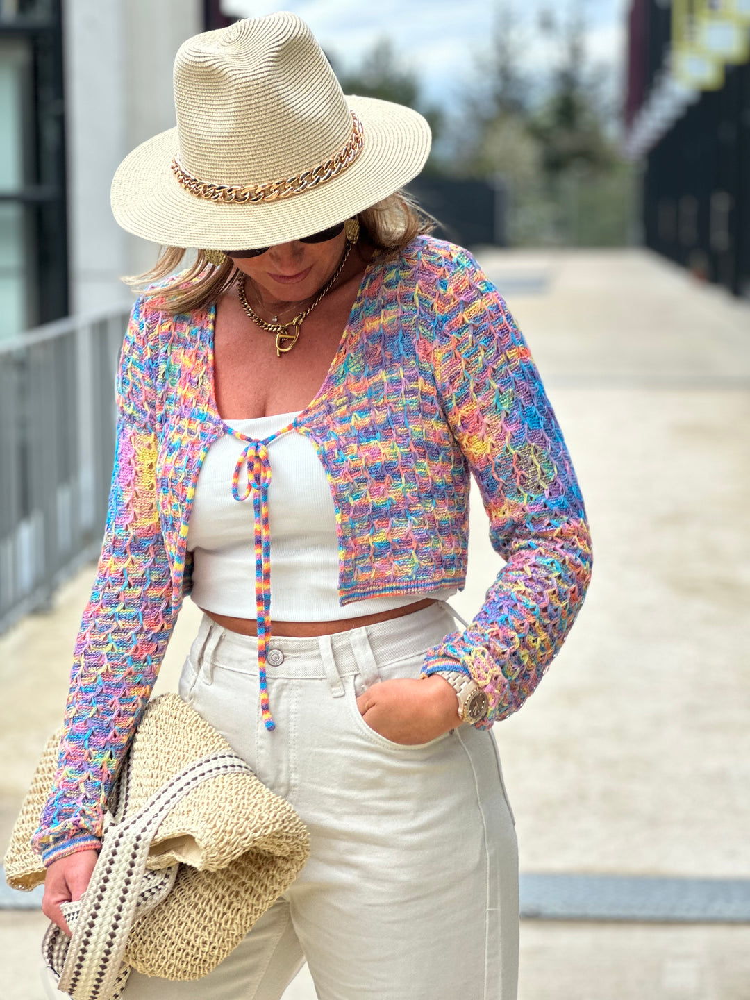 Gilet crochet multicolor Eva