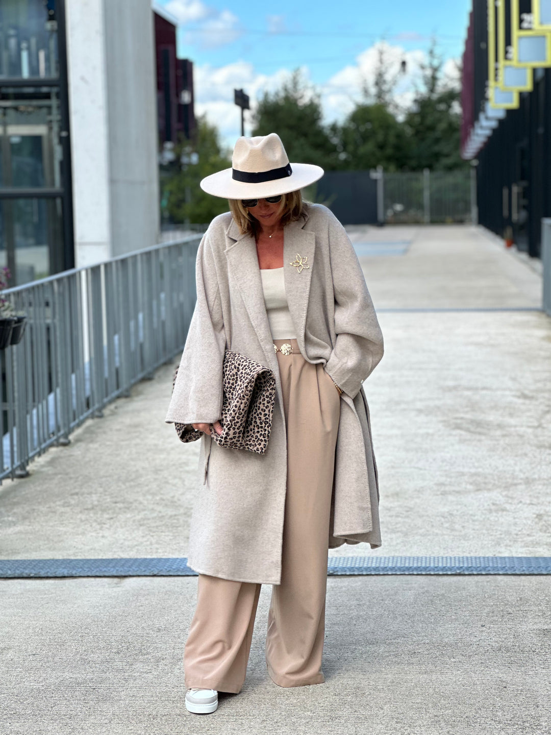 Manteau laine Taupe Lesly