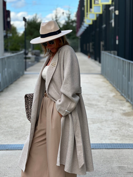 Manteau laine Taupe Lesly