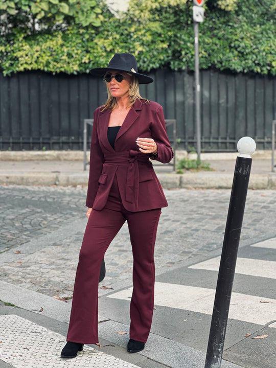 Ensemble blazer chic Bordeaux