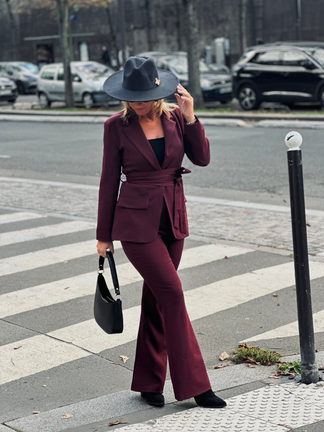 Ensemble blazer chic Bordeaux