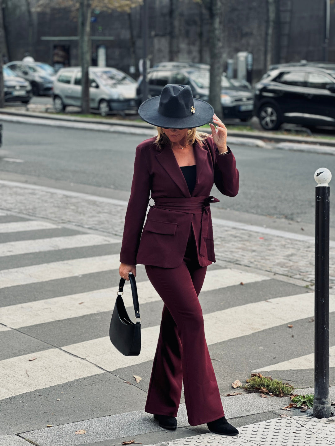 Ensemble blazer chic Bordeaux