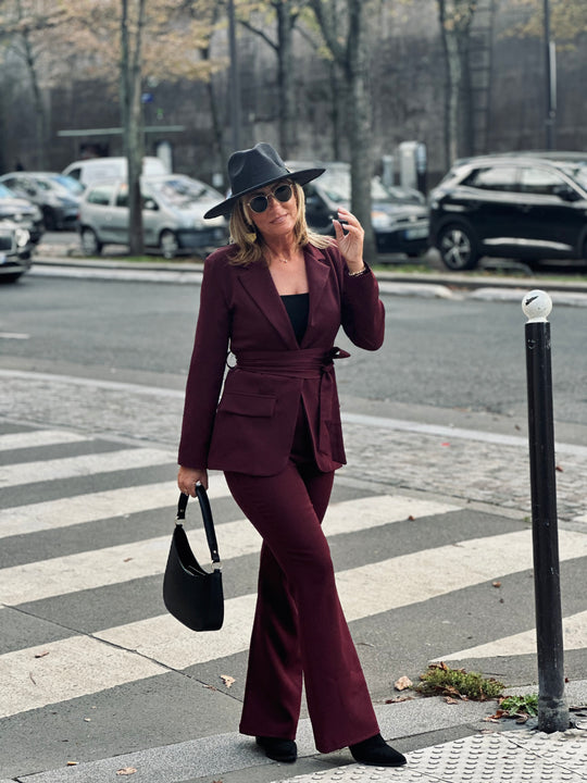 Ensemble blazer chic Bordeaux