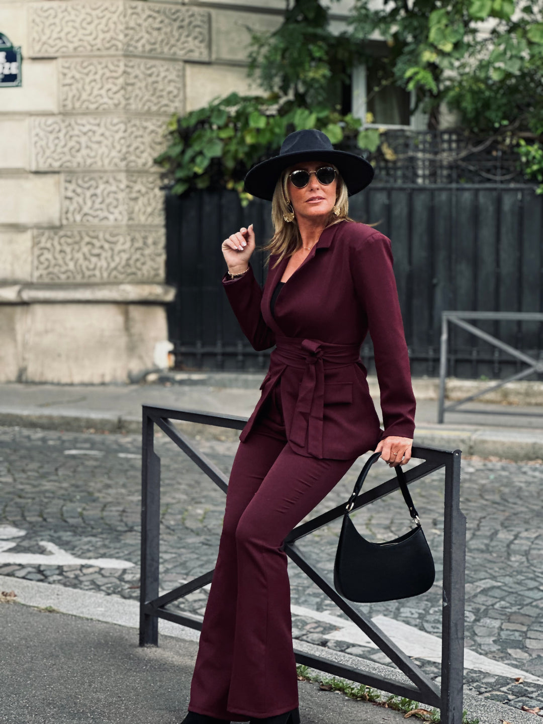 Ensemble blazer chic Bordeaux