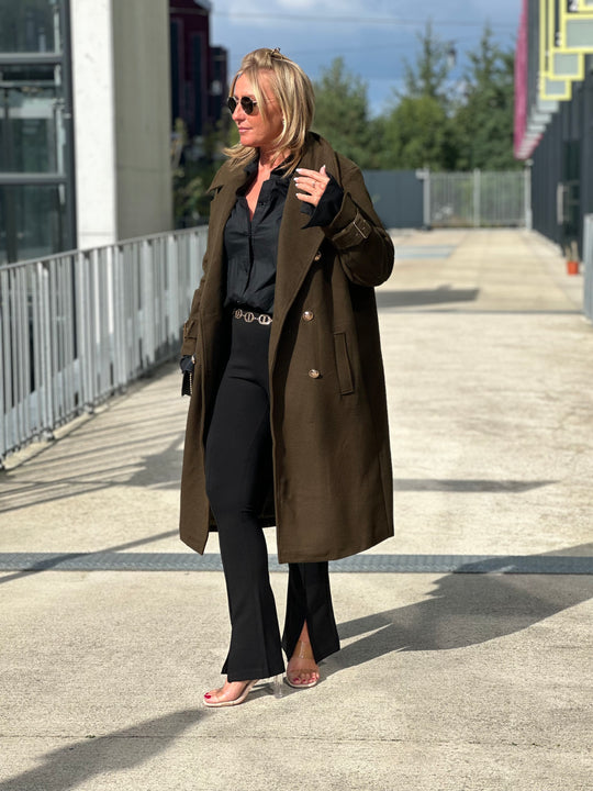 Manteau laine kaki Joanna