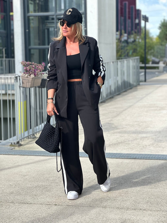 Ensemble blazer bandes coco Noir