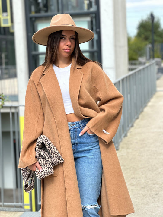 Manteau laine Camel Lesly