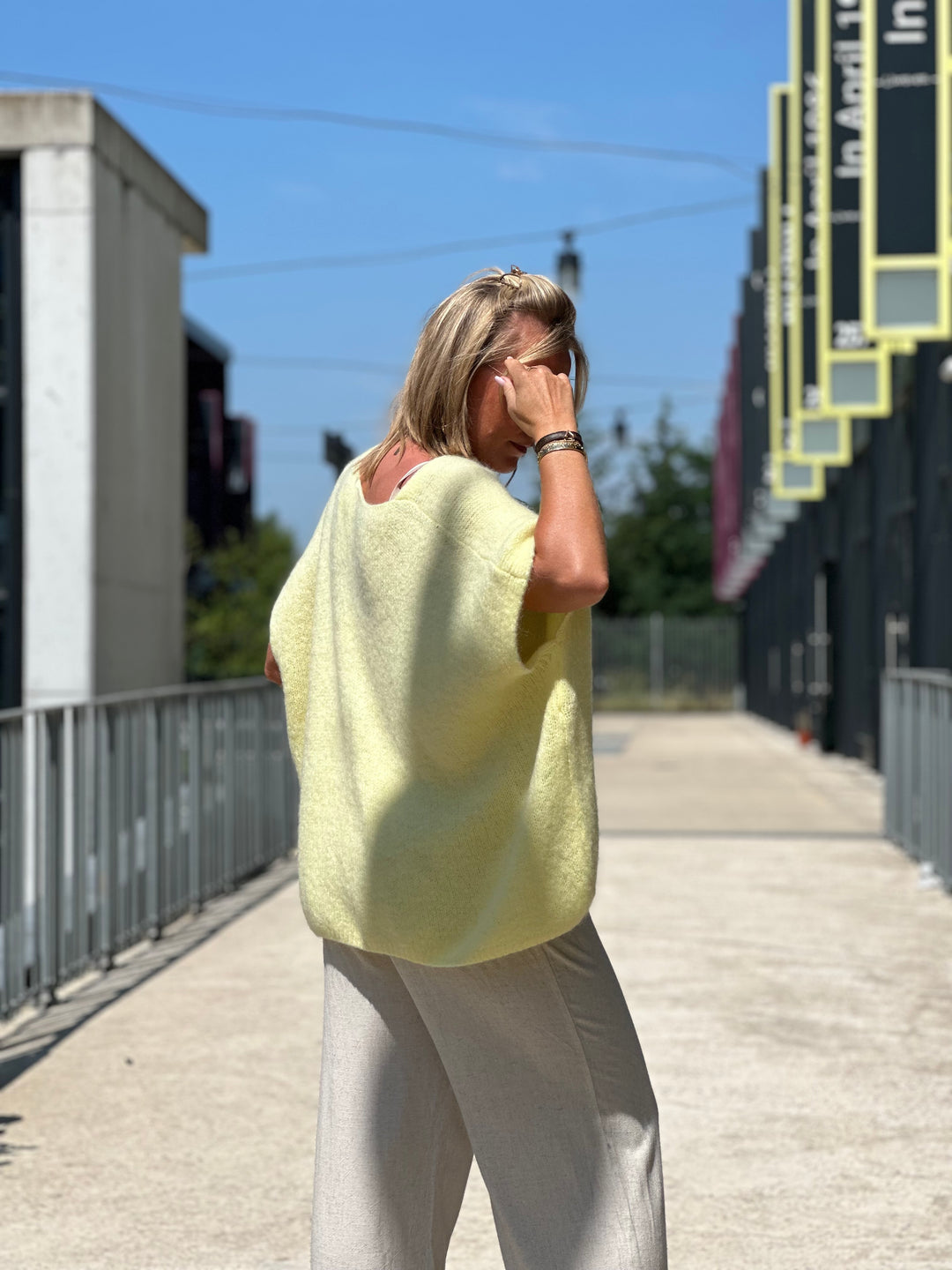 Gilet/pull maille loose Jaune