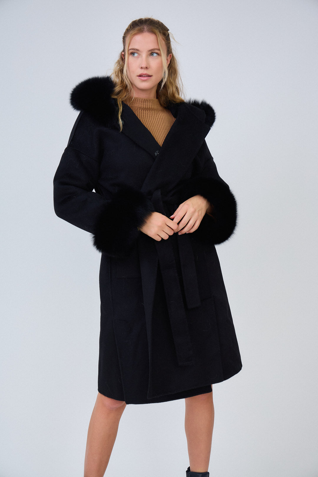 Manteau Veronica version longue Noir