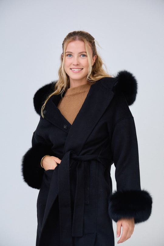 Manteau Veronica version longue Noir