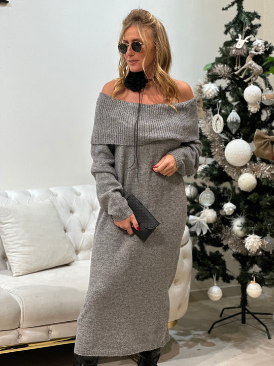 Pull robe col bateau Marielle Gris/ sk- 28599