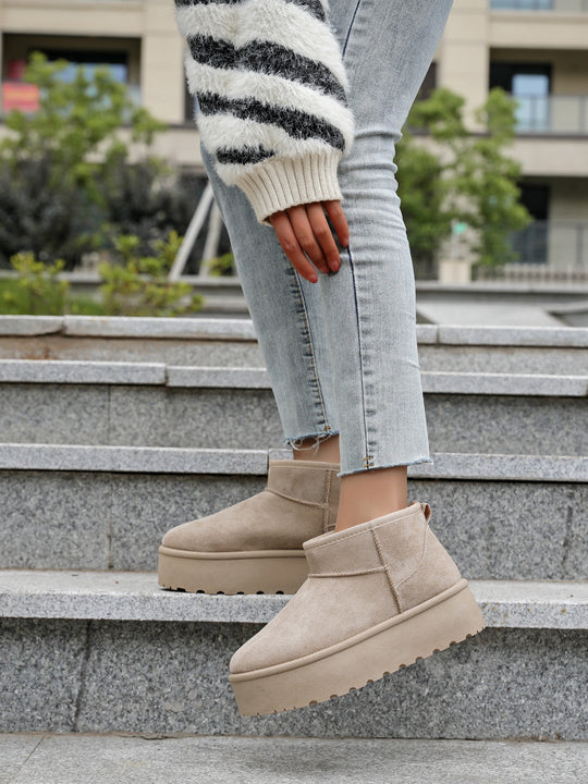 Boots fourrure Nour taupe/camel claire