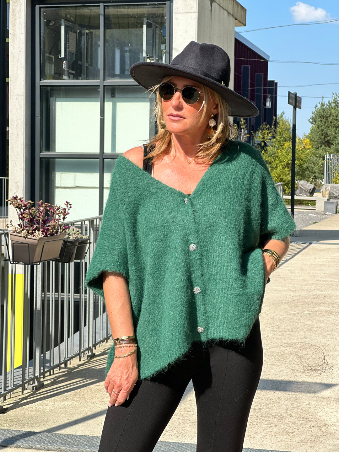 Gilet/pull maille Maya Vert