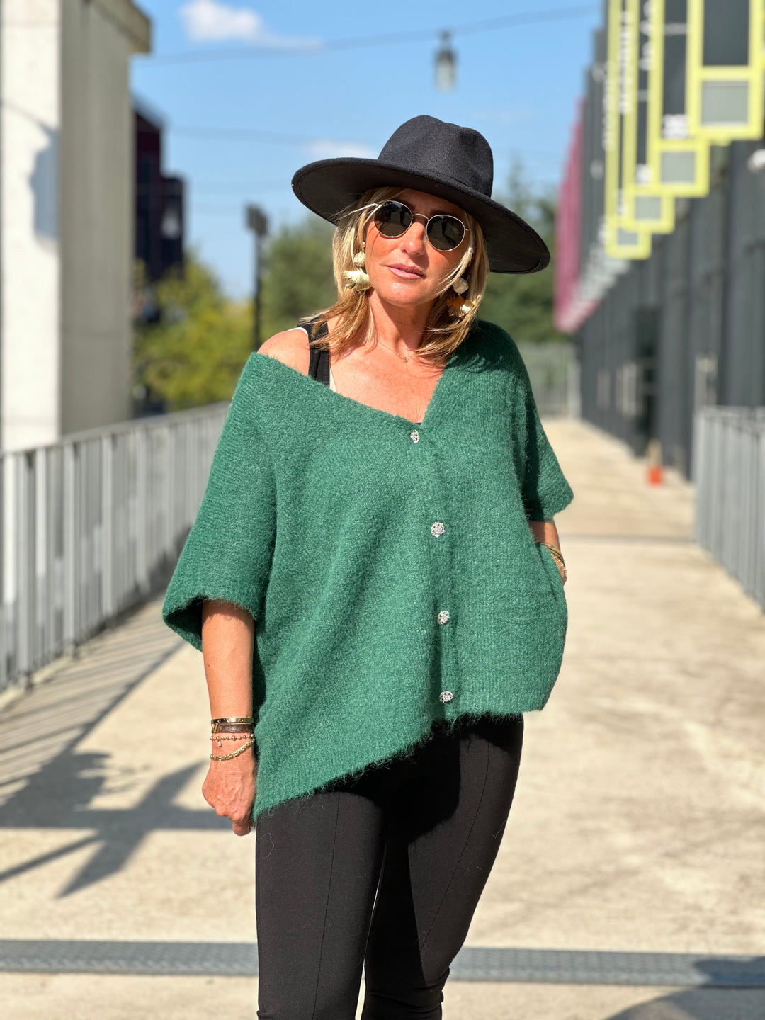 Gilet/pull maille Maya Vert