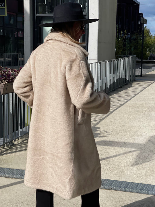 Manteau fourrure beige Ella