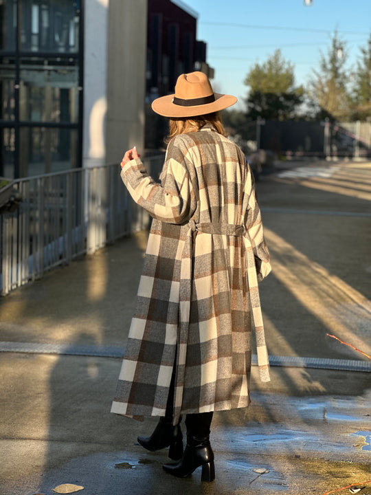 Manteau oversize carreaux