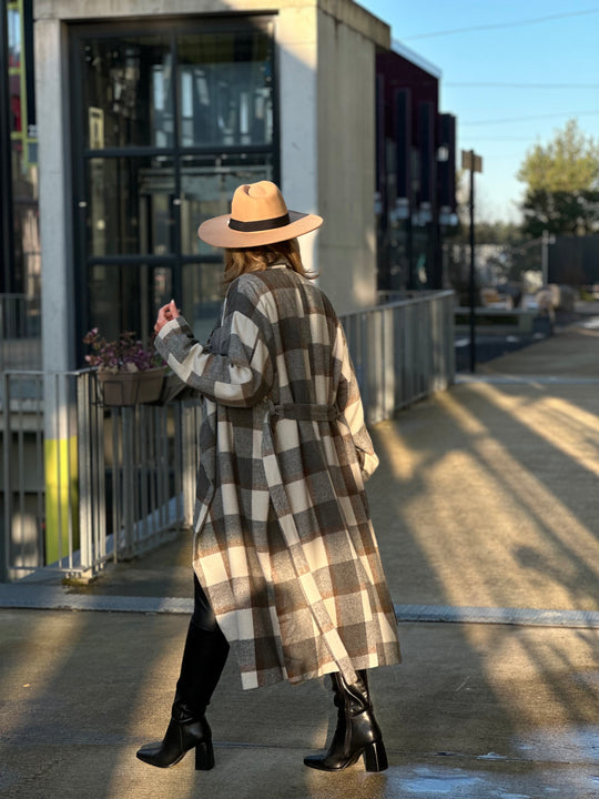 Manteau oversize carreaux