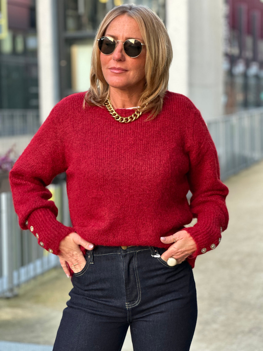 pull maille bordeaux iris / KI