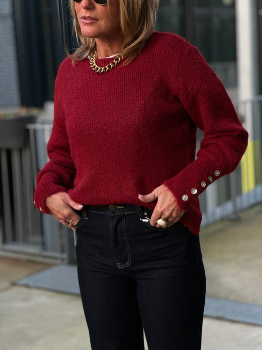 pull maille bordeaux iris / KI