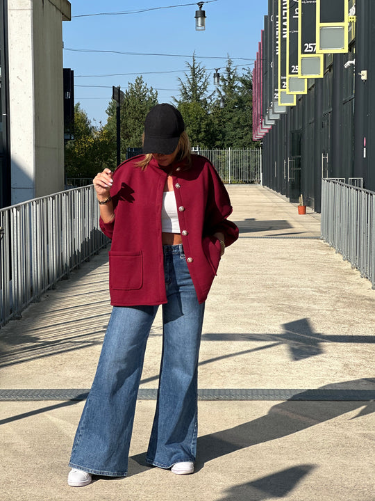 Veste Sweat oversize bordeaux Manon (précommande 6j)