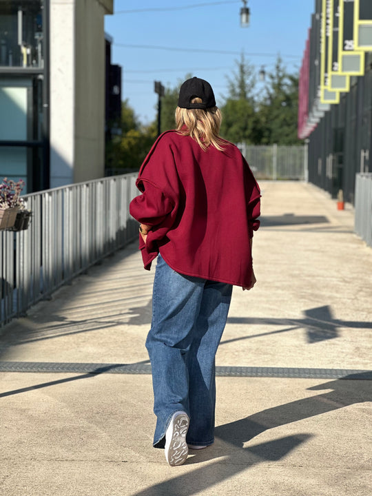 Veste Sweat oversize bordeaux Manon (précommande 6j)