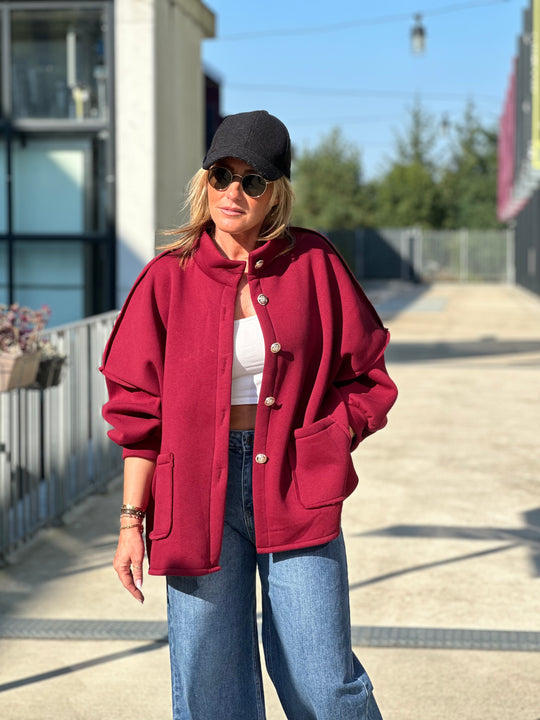 Veste Sweat oversize bordeaux Manon (précommande 6j)