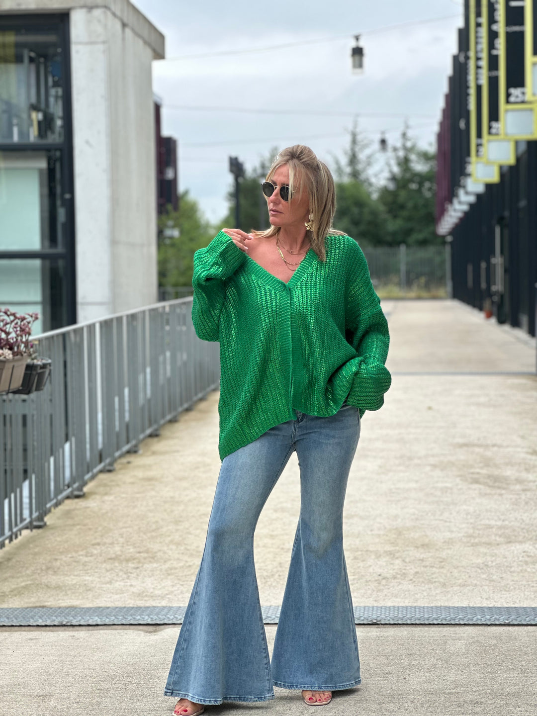 Gilet métallique Oversize en Vert