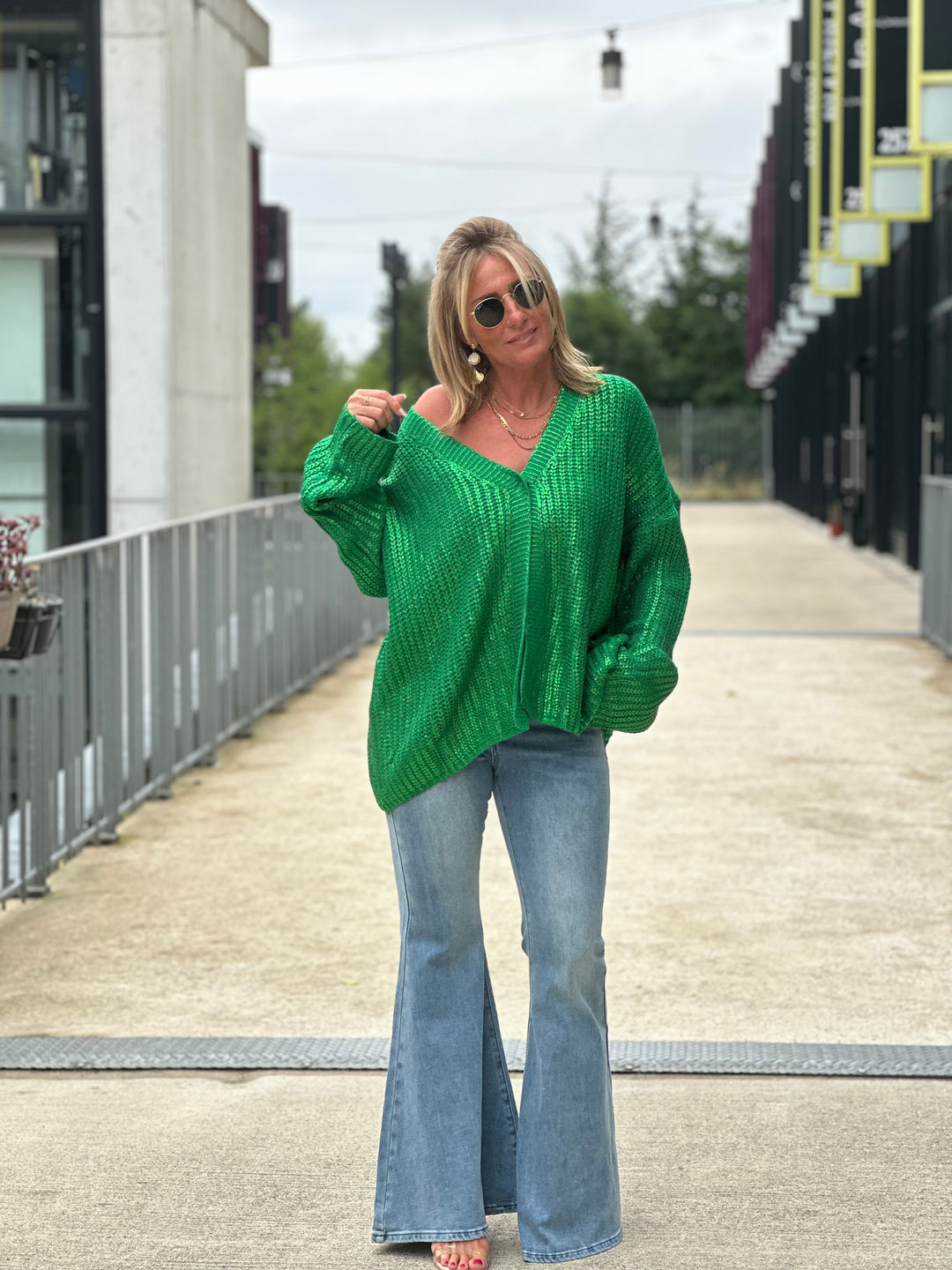 Gilet métallique Oversize en Vert