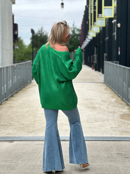 Gilet métallique Oversize en Vert