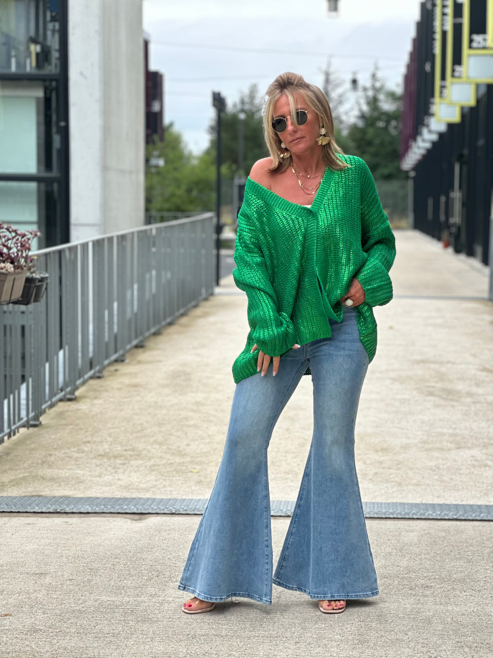 Gilet métallique Oversize en Vert