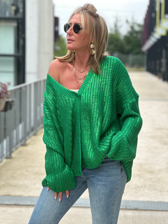 Gilet métallique Oversize en Vert