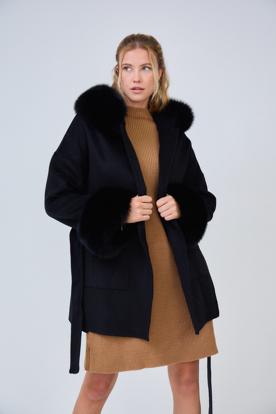 Manteau Veronica version Court Noir