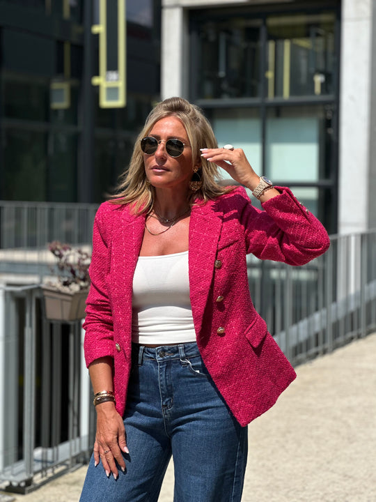 Veste tweed fushia/rose Emma