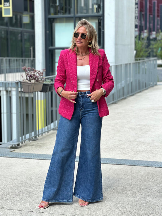 Veste tweed fushia/rose Emma