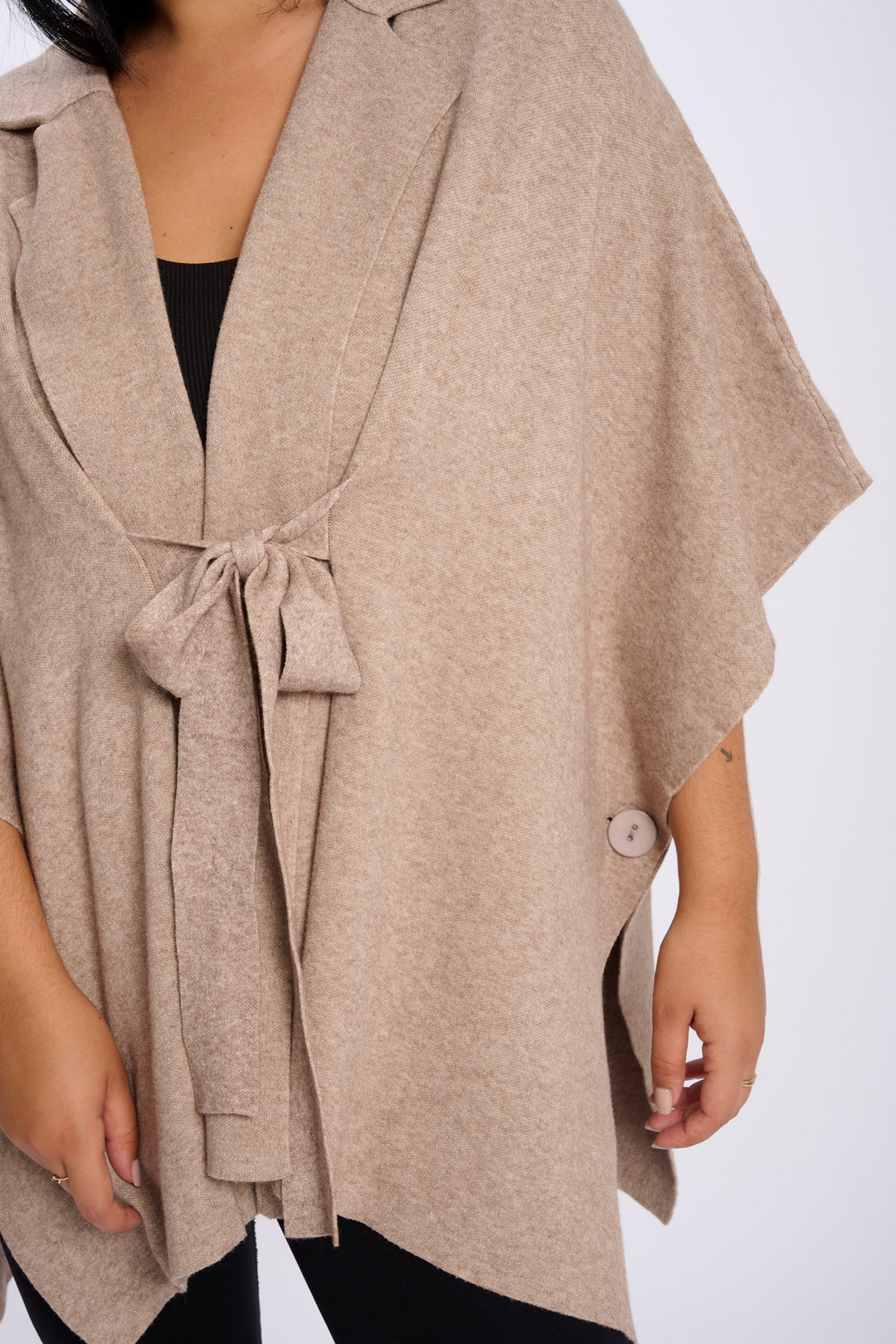 PONCHO MAILLE SOPHIE TAUPE