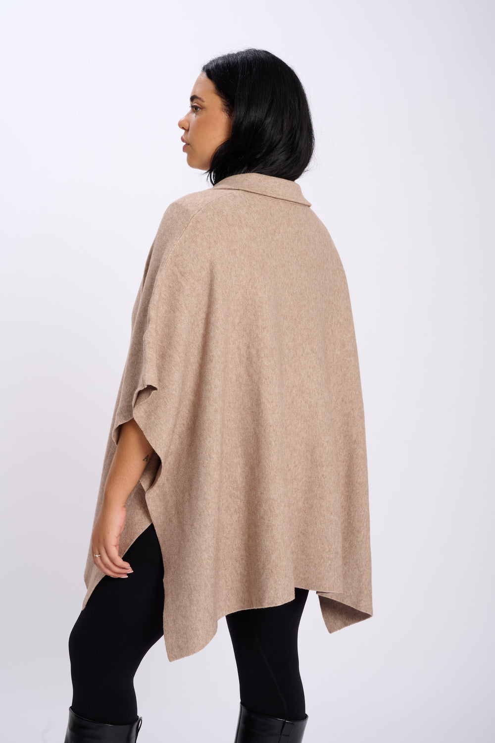 PONCHO MAILLE SOPHIE TAUPE