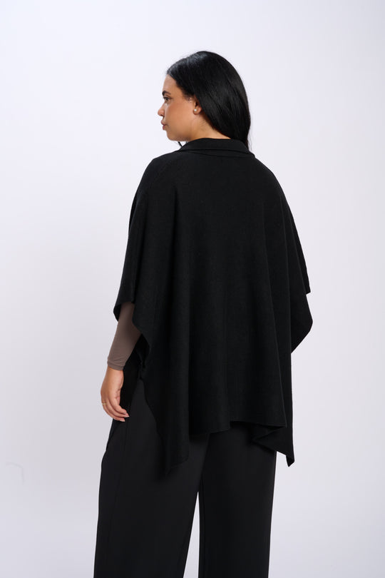 PONCHO MAILLE SOPHIE NOIR