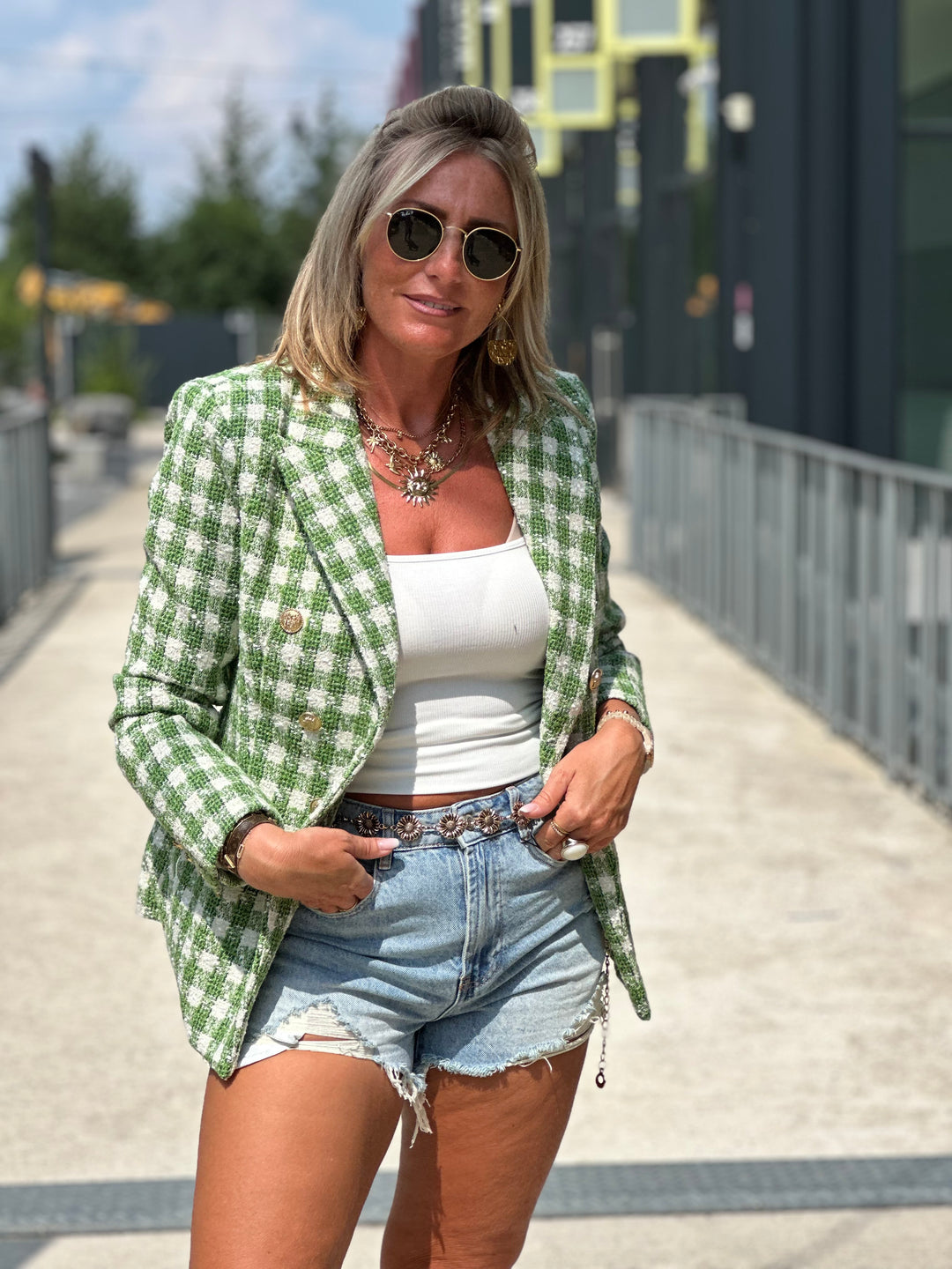 Veste tweed Vert/beige Summer