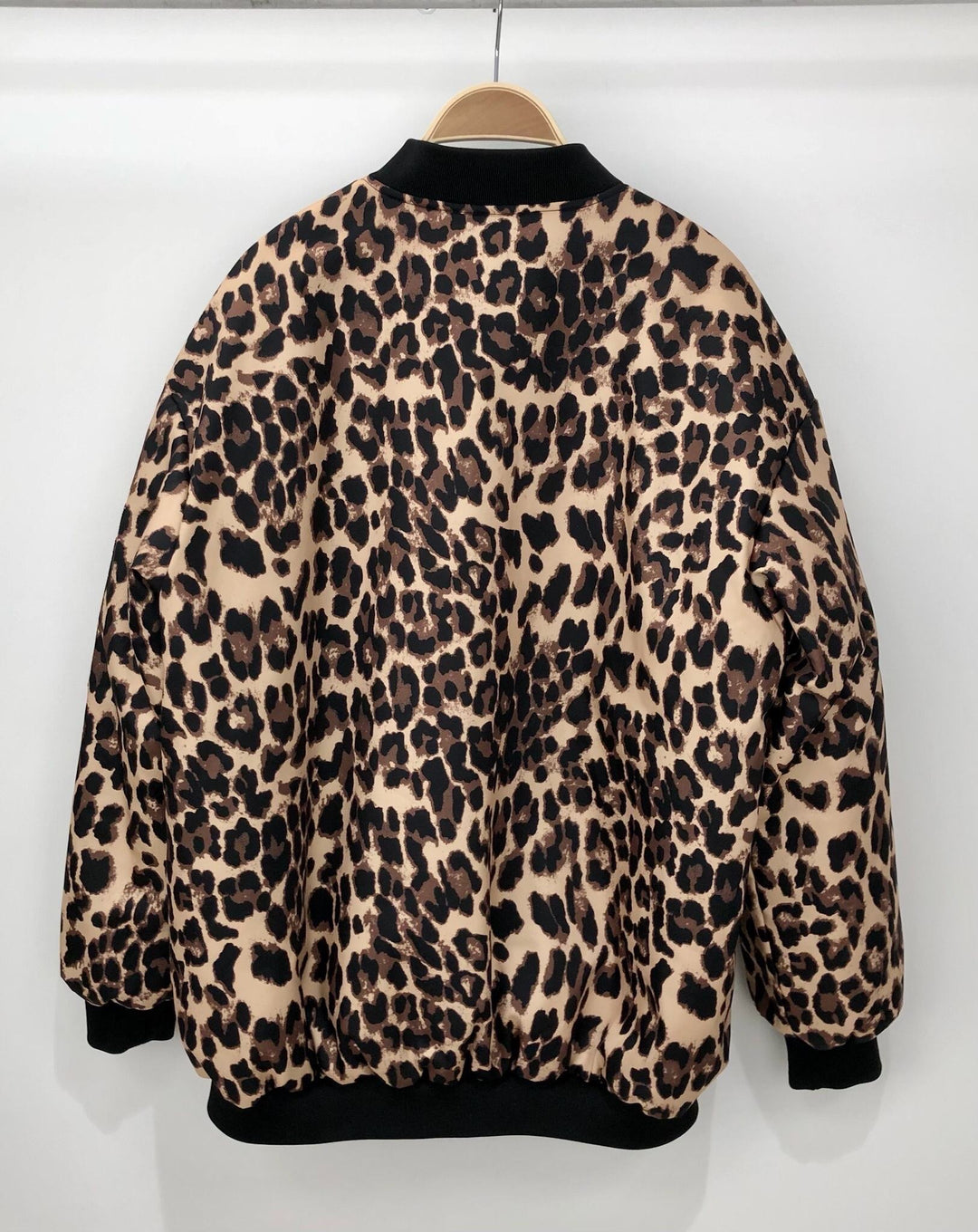 Parka court réversible Noir/leopard