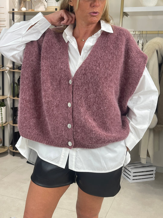 Gilet/pull maille Maya bois de rose