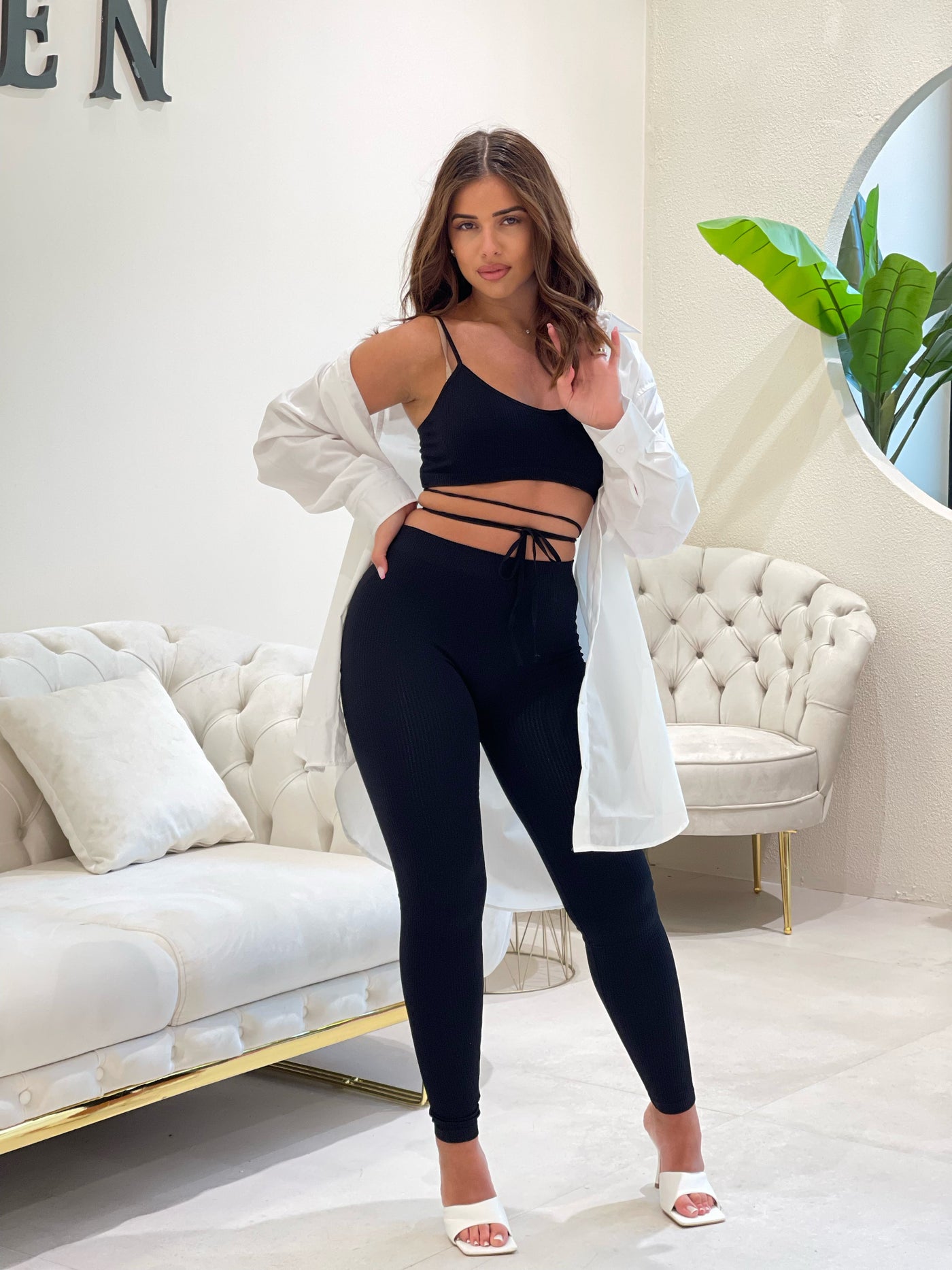 Ensemble legging et top côtelé